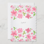 Roze Bloem Grens Uitnodiging (Achterkant)