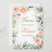 Roze bloem, grienery, raad eens hoeveel Kisses gam Kaart (Voorkant)
