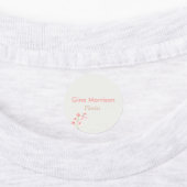 Roze bloem grijze werknemer labels (Aangebracht)