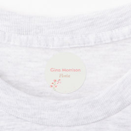 Roze bloem grijze werknemer labels