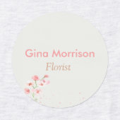 Roze bloem grijze werknemer labels (Design 2)