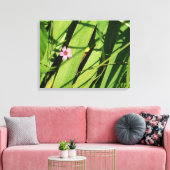 Roze bloem Groen Botanische fotografie Grafisch Canvas Afdruk (Insitu (Woonkamer))
