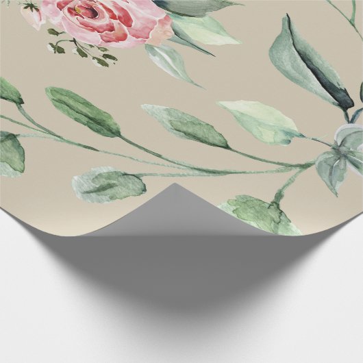 Roze Bloem & Groen Cadeaupapier (Hoek)