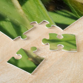 Roze bloem Groene Botanische Fotografie Grafisch Legpuzzel (Zijkant)