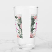 roze bloem groene eucalyptus 16e verjaardag glas (Rechts)