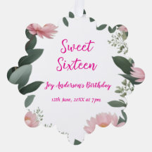  roze bloem groene eucalyptus 16e verjaardag