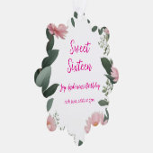  roze bloem groene eucalyptus 16e verjaardag ornament kaart (Rechts)