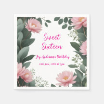  roze bloem groene eucalyptus 16e verjaardag