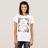 roze bloem groene eucalyptus 16e verjaardag t-shirt (Voorkant volledig)