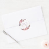 Roze bloem Handgemaakt met liefde Ronde Sticker (Envelop)
