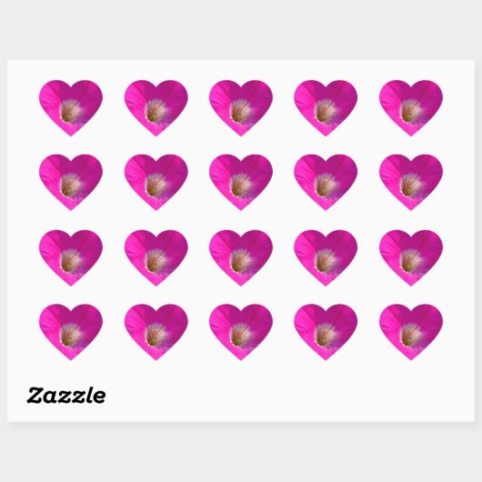 roze bloem hart sticker (Vel)