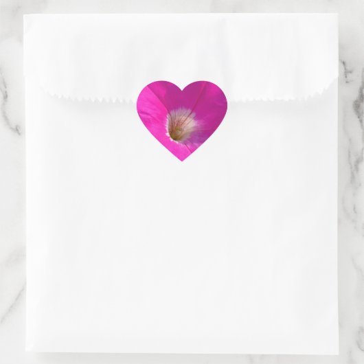 roze bloem hart sticker (Tas)