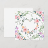 Roze Bloem Hart Uitnodigingen (Voorkant / Achterkant)