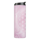 roze, bloem, heilige geometrische vorm thermosbeker (Gedraaid links)