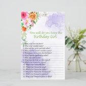 Roze Bloem Hoe goed ken je het verjaardagsmeisje? (Staand voorkant)