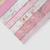 Roze Bloem Houten Plank Decoupage Papier (Detail)