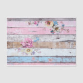 Roze Bloem Houten Plank Decoupage Papier (Voorkant)