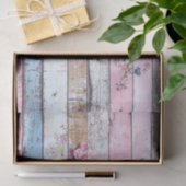 Roze Bloem Houten Plank Decoupage Papier (Geschenk)
