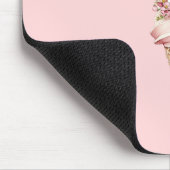 Roze bloem ijshoorntje muismat (Hoek)