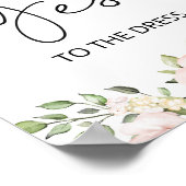 Roze bloem ik zei ja tegen de jurk bruids- poster (Hoek)