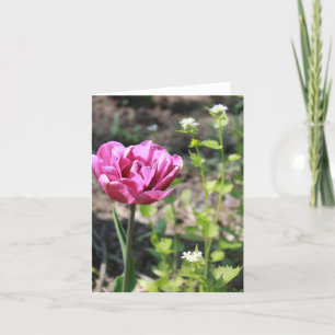 Roze Bloem in de Tuin Feestdagen Kaart