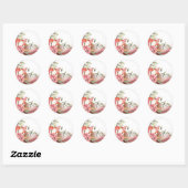 Roze bloem in waterverf Square Sticker (Vel)