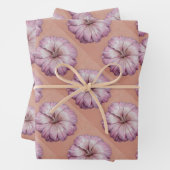 Roze bloem inpakpapier set (In situ)