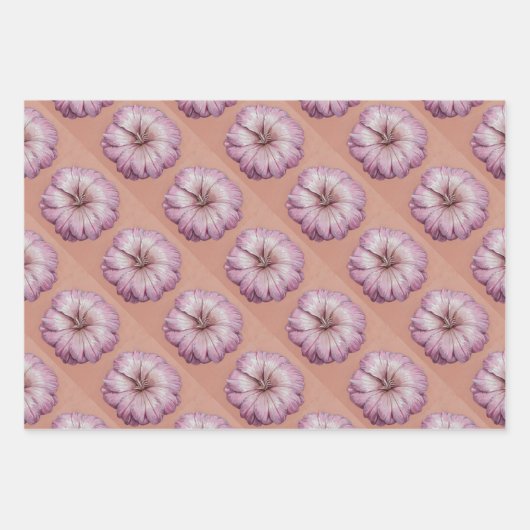 Roze bloem inpakpapier set (Voorkant)