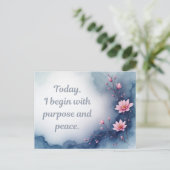 Roze Bloem Inspirerende Bevestiging Briefkaart (Staand voorkant)