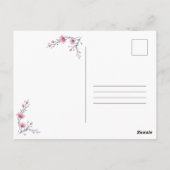 Roze Bloem Inspirerende Bevestiging Briefkaart (Achterkant)