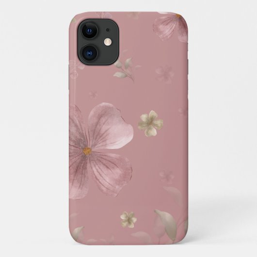 Roze bloem iphone 11 hoesje (Achterkant)