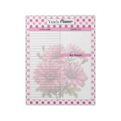 Roze Bloem Jaarplanner Notitieblok (Linkerzijde)