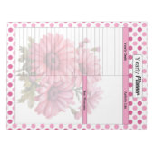 Roze Bloem Jaarplanner Notitieblok (Voorkant)
