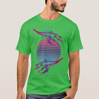 Roze bloem Japan Sakura Vaporwave Cherry T-shirt