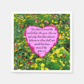  ROZE BLOEM JOHN 3:16 FOTOONTWERP SERVETTEN (Voorkant)