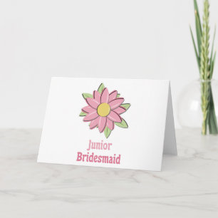 Roze Bloem Junior Bruidsmeisje Kaart