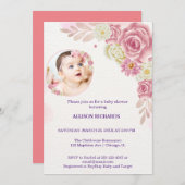 Roze bloem kaart (Voorkant / Achterkant)