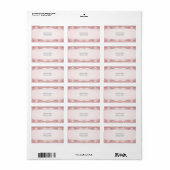 Roze bloem kader adreslabel etiket (Full Sheet)
