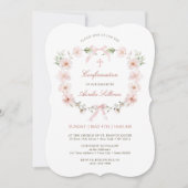 Roze bloem kader bevestiging kaart (Voorkant)