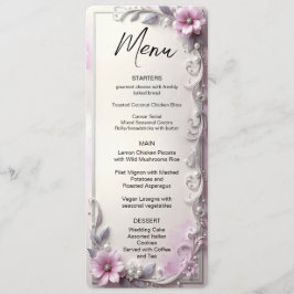 Roze bloem kader menu