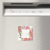Roze bloem kader PERSONALISEER Magneet (Insitu (Vaatwasser))
