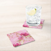 Roze bloem kartonnen onderzetters (Insitu)