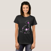 Roze Bloem Kat Roze Grafisch T-shirt (Voorkant volledig)