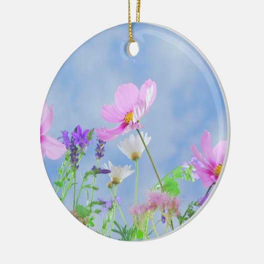  roze bloem keramisch ornament (Links)