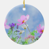  roze bloem keramisch ornament (Achterkant)