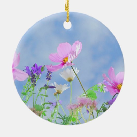  roze bloem keramisch ornament (Achterkant)