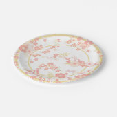 Roze Bloem Kimono Patroon Papieren Bordje (Gekanteld)