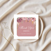 Roze Bloem Kleine Zakelijke Dank U Stickers