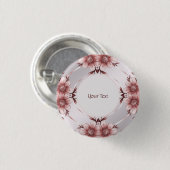 Roze Bloem Knopspeld Ronde Button 3,2 Cm (Voorkant /achterkant)