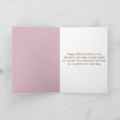 Roze Bloem Koebelastische Moederdag Dochter Kaart (Binnen)